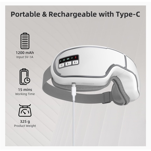 New Heated Bluetooth Eye Massager Mask with Music - Picture 6 of 15